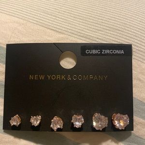New York and company cubics zirconia heart earrings